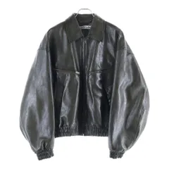 Acne Studios (アクネ ストゥディオズ) 25AW ラムスキン ジップアップ ボンバージャケット カーキ FN-MN-LEAT000293