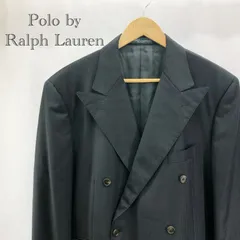 Polo By Ralph Lauren ポロ バイ ラルフローレン ダブル スーツ 上下セット テーラードジャケット ジャケット ストライプ ネイビー  メンズ ファッション _234023