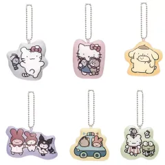 【中古】ぬいぐるみマスコット・ぬいぐるみバッジ 全6種セット 「ホワイトタイガーとブラックタイガー×サンリオキャラクターズ クッションマスコット」