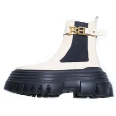 BALLY (バリー) サイドゴアブーツ ロゴゴールド金具 厚底ブーツ アイボリーのサムネイル