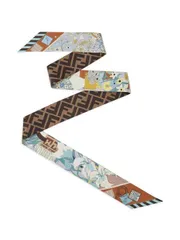 FENDI プリント シルク スカーフ 送料無料