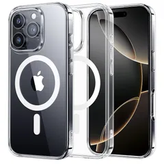 NIMASO iPhone 16 Pro 用 ケース MagSafe対応 黄変防止 マグネット搭載 マグセーフ対応 耐衝撃 米軍MIL規格 SGS認証 PC背面 いPhone 16 Pro対応 傷つけ防止 薄型 ワイヤレス充電対応 ストラップホール付き ア 1