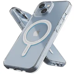 Sinjimoru MagSafe 対応 iPhone15/14/13/12 クリアケース、強力な磁石内蔵 丈夫なPC+TPU素材で 耐久性と耐衝撃性が優秀な薄型 iPhone透明ケース、 ワイヤレス充電・マグセーフアクセサリー互換可能マグネットケース。M 1