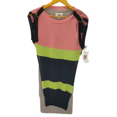ヴィヴィアンウエストウッドアングロマニア Vivienne Westwood ANGLOMANIA レイヤード ドッキング ボーダー コットン ノースリーブ ニット ワンピース レディース EUR：38 