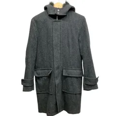 COMME CA ISM コムサイズム ブラックウール混コート フード付取り外し可 サイズM ウール混 ビジネスカジュアルコート 古着