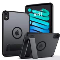 YINLAI iPad mini7/6 8.3インチ ケース カバー タブレットケース ブラック｜iPad mini 第7世代/第6世代 (2024/2021) 完全対応｜耐衝撃強化・ハイブリッド構造｜Apple Pencil 収納・軽量設計・固定ス ...