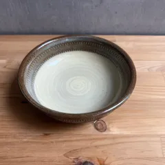 小石原焼 翁明窯元 段付き小鉢 ツートン（つや）15cm 陶器 和食器 ボウル 飛鉋