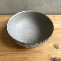 小石原焼 翁明窯元 どんぶり大 グレー（マット）17cm 陶器 和食器 ボウル 飛鉋