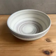 小石原焼 翁明窯元 どんぶり大 うずまき（マット）17cm 陶器 和食器 ボウル 飛鉋