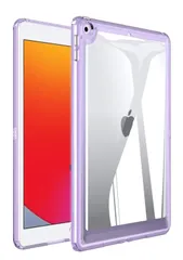iPad6 ケース iPad5 クリアケース iPad 9.7インチ ケース スリムタブレットカバー ハードPC背面 ソフトTPUバンパー付き iPad6/5(2018/2017) 擦り傷防止 透明 耐衝撃 保護カバー スリムフィット，薄紫