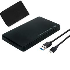 YFFSFDC USB3.0 2.5-inch HDD/SSD Case, Portable External Hard Drive Enclosure, SATA Connection, Supports 7mm Thickness, 5Gbps High-Speed ​​Transmission, Supports 4TB Capacity, UASP Compatible, Black, Compatible with Windows/Mac/Linux/PS4/PS3/HDT...