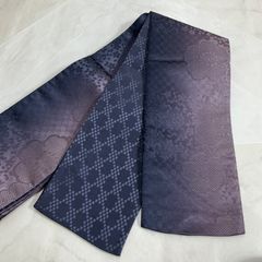訳あり！西陣全通半巾帯 綿芯仕立済 市松献上コプト唐草文 二色段 簡易