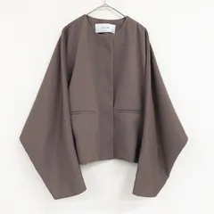 ADORE　アドーア　2024　ノーカラージャケット　オーバーサイズ　ブルゾン　ショート丈　レーヨン　ポリエステル　日本製　レディース　38　a00886