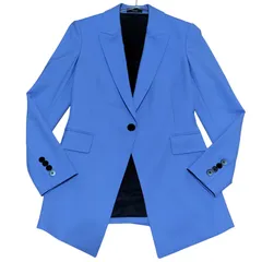 【極美品】Theory セオリー Traceable Wool Etiennette B ジャケット 00 ブルー 水色 1B 1ボタン テーラード セオリー スーツ 通勤 美シルエット 総裏