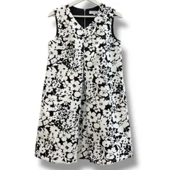 タグ付き 未使用品 m's select エムズ セレクト フラワープリント ワンピース E925-002 サイズ38 白×黒 モノトーン 定価¥27500 日本製 ノースリーブ ストレッチ レディース 夏 ゴーゴー古着マルイ草加店3386