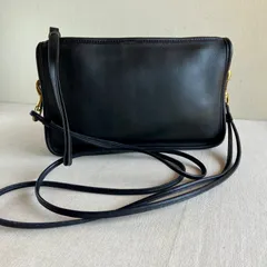80s Vintage Coach Basic Bag Black Leather Shoulder Clutch Bag RARE