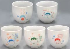 [중고] 머그컵·탕만(캐릭터) 전 5종 세트 한가로이 해도 좋다~ 유만 [이치반 쿠지 코펜쨩~ 언제나 노력하고 있는 것 보고 있어~] D상