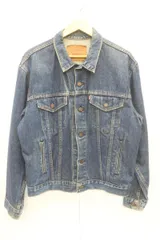 【中古】 LEVIS メンズデニムジャケット Gジャン 42 USA製 ボタン裏527 デニムジャケット LEVIS 42 インディゴブルー 藍 デニム 70506-0217