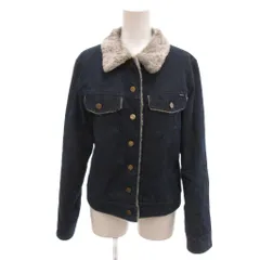 インゲボルグ INGEBORG 美品 デニムジャケット ファー襟 裏ボア M 紺 ネイビー グレー /YJ ■GY06