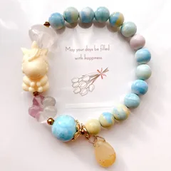 タグアナッツユニコーンラリマーマカロンアラシャン天然石ブレスレットパワーストーンブレスレット