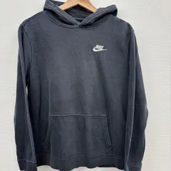 Y58 NIKE 色落ちブラック スウォッシュロゴ XL スウェットパーカー ヴィンテージ グランジ スポーツウェア 古着卸 アメリカ仕入