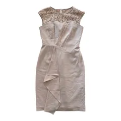  Diagram ダイアグラム GRACE CONTINENTAL レース切替ドレス ピンクベージュ サイズ34【Z1806】