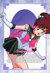 [Used] Character Card: Makoto Kino (Towel) / Sailor Jupiter (Both Hands Raised) "Pretty Guardian Sailor Moon R Deluxe Double-Sided Bromide"