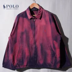 90s ポロラルフローレン Polo Ralph Lauren  ブルゾン スイングトップ ジャケット XL 相当 タイダイカラー ロゴ刺繍 ヴィンテージ Vintage アメカジ ストリート オーバーサイズ 古着 B263
