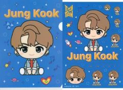 [중고] 클리어파일 정국(BTS/방탄소년단) A5 클리어파일&스티커 [이치반쿠지 TinyTAN DNA] 클리어파일&스티커상