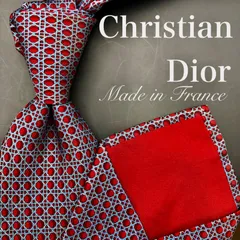 【美品】Christian Dior ディオール ネクタイ 総柄 レッド 赤