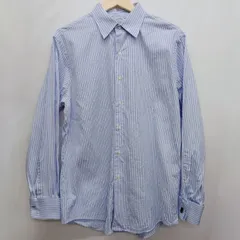 BrooksBrothers Makers ブルックスブラザーズ メイカーズ ビジネスシャツ サイズ16 L相当 ブルー コットン100% USA製 オフィスカジュアル アメカジ カフスボタン付 古着