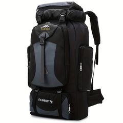 Waterproof, lightweight, durable, 70L large-capacity hiking backpack. Suitable for hiking, travel, mountaineering, camping, outdoor activities, and fishing… Color: Black. Regular price: ¥8,850. ☆New Life Support Campaign: 30% OFF