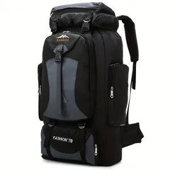 登山リュック 防水軽量耐久性70L大容量ハイキングバックパックハイキング、旅行、登山、キャンプアウトドア、釣りに適しています…カラーブラック定価8,850円 ☆新生活応援キャンペーン30％OFF