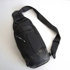 【美品】PORTER 【HEAT ヒート スリングショルダーバッグ】 ポーター ブラック ボディバッグ 26020464