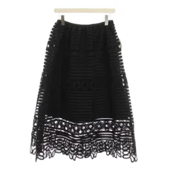 チェスティ Chesty レース ロングスカート 刺繍 1 黒 ブラック 紺 ネイビー 0A709 /YM