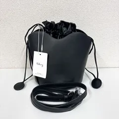 【121-a】Riberry　レディース　巾着バケツバッグ　ショルダーバッグ　黒