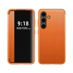 【新品】 ケース Galaxy S25 携帯電話 側面視窓 透明 手帳型 薄型 軽量 定番ライチ柄PUレザー 可愛い 面白い おしゃれ キャラクター 全面保護 指紋防止 スタンド機能 ワイヤレス充電 カバー レンズ保護 マグネット 落下防止 人気 フリップ 0