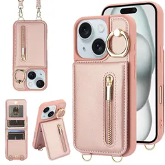 【新品】 Jcxtrombulous対応 iPhone 13/14 ケース 背面カード マグネットICカード収納 調節可能なストラップ付き 耐衝撃な 携帯ケース アイホン13/14 スマホ PUレザー スタンド RFIDブロッキング技術ケース 6.1inchロ