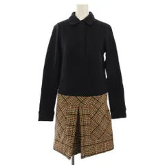 シーバイクロエ SEE BY CHLOE ワンピース ひざ丈 長袖 デザイン切替 I38 黒 マルチカラー /BM ■BM