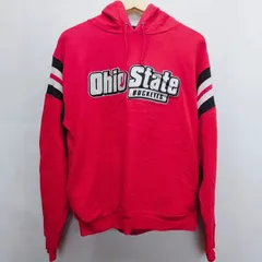 Champion チャンピオン スウェットパーカー サイズM 赤 コットン混 ホンジュラス製 オハイオステートバックアイズ カレッジスウェット 古着