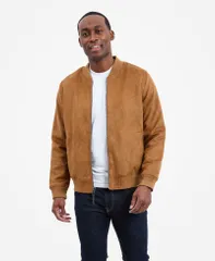 ロンドンフォグ メンズ アウター ジャケット・ブルゾン スエード Mens London Fog Faux Suede Bomber Jacket Whiskey