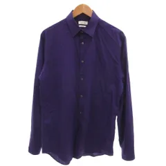 カルバンクライン CALVIN KLEIN シャツ M 紫 無地 レギュラーカラー 長袖 /KR ■GY06