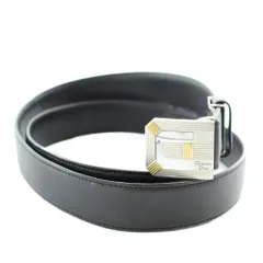 クリスチャンディオール Christian Dior MONSIEUR ベルト バックル レザー ロゴ シルバー金具 黒 ブラック /XZ ■GY18