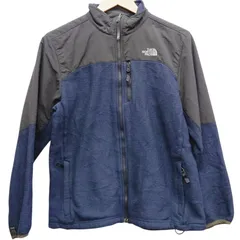 THE NORTHFACE ザ ノースフェイス フルジップジャケット ボーイズサイズ XL グレーネイビー ナイロンポリ インドネシア製 アメカジ アウトドア 古着