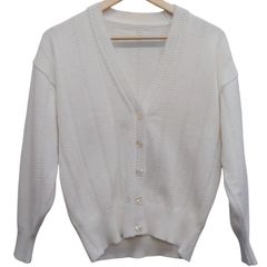 美品】HARE ショート丈ニット カーディガン ホワイト Vネック FREE 