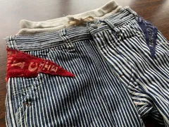 デニムダンガリー　デニム　ストライプ　110cm