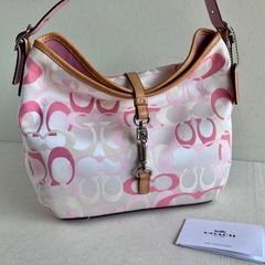 coach コーチ ショルダーバッグ ピンク ベージュ ホーボー パッチ