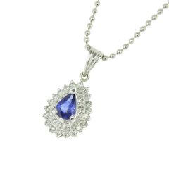 幻のコーンフラワーブルー☆鮮やかブルーの雫】サファイア ネックレス