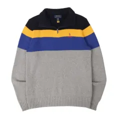 ポロラルフローレン カラーブロック ハーフジップアップ ニット