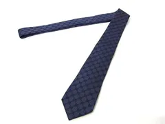 ■新品同様■ GUCCI グッチ 562827 シェリーライン マイクロGG シルク100％ ネクタイ ビジネス 紳士 メンズ ネイビー系 FQ3497